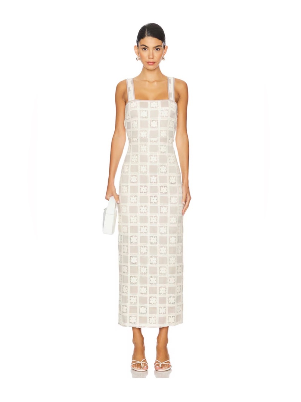 Tularosa Anna Crochet Maxi Dress in Nude Size S